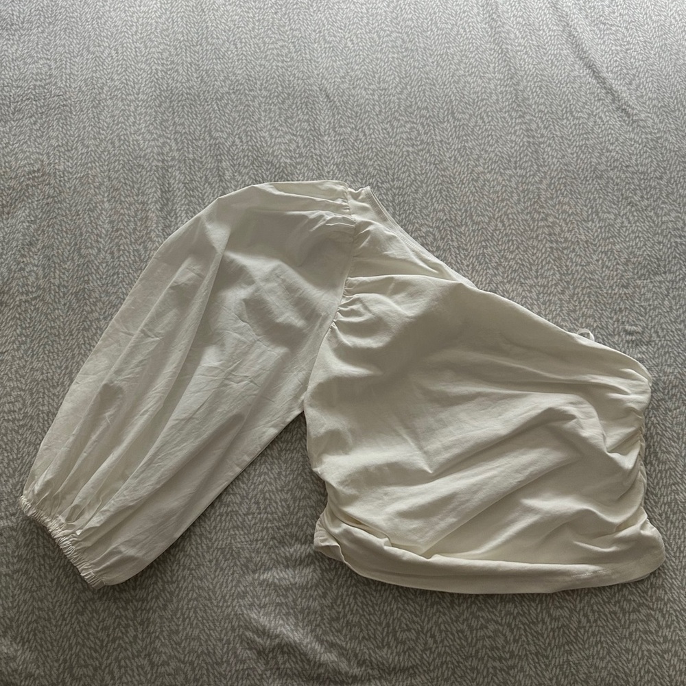 One-Shoulder Off White Blouse